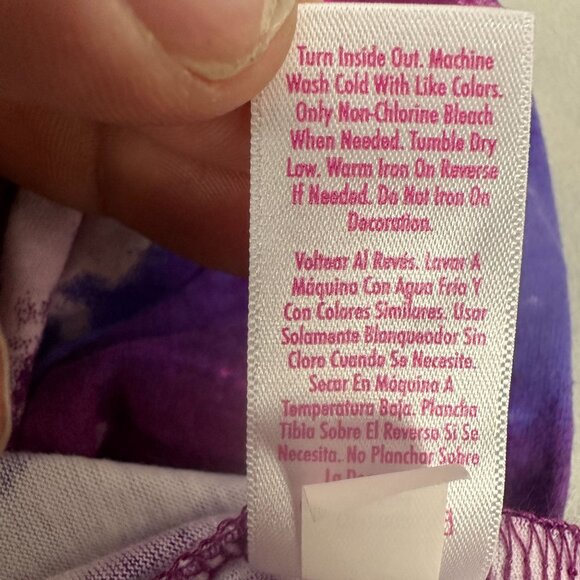 Justice Girls Size XL Tie-Dye T-Shirt Purple & Pink Short Sleeve - Picture 5 of 6